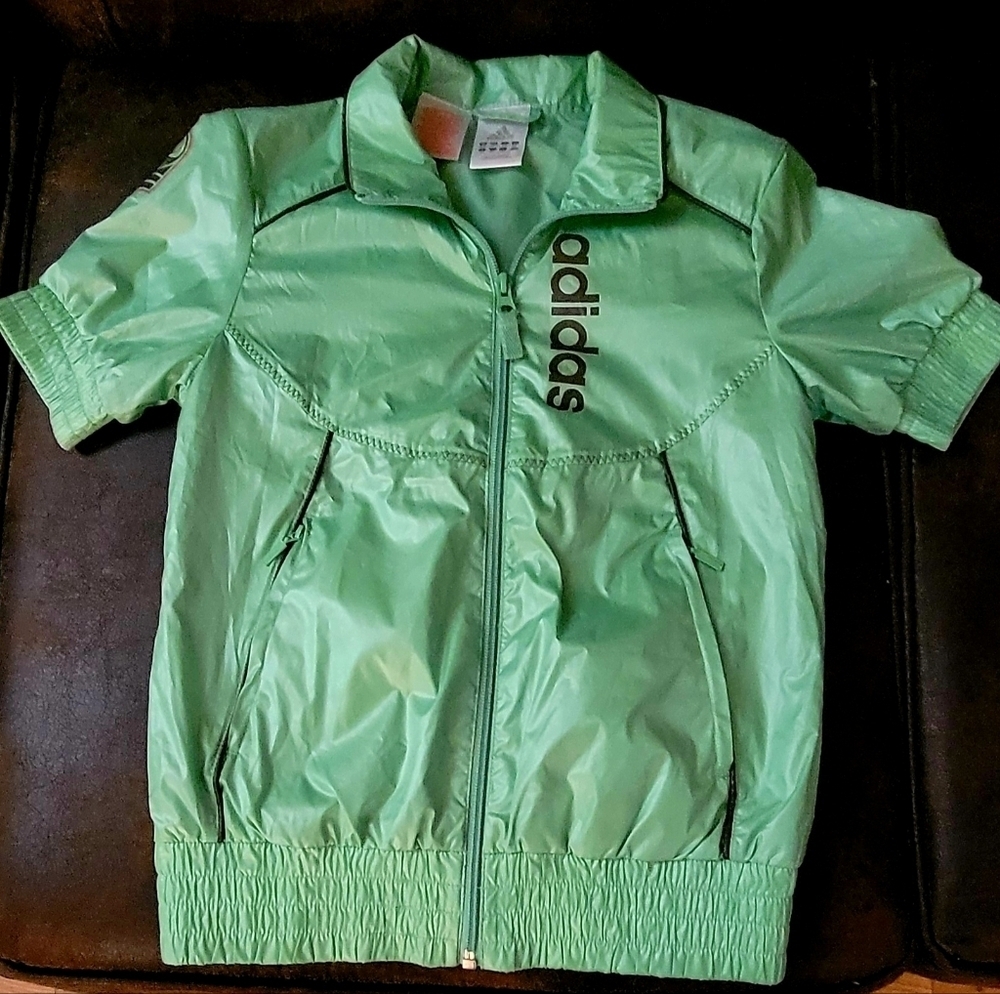 Vintage girls size large green adidas jacket